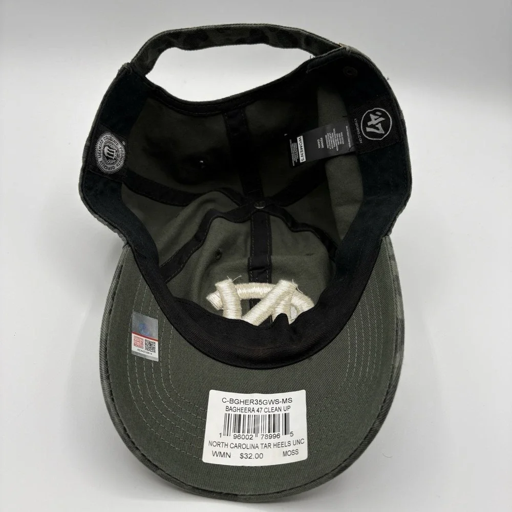 North Carolina Tar Heels Womens Hat 47 Brand UNC Cap Strap Back Leopard NCAA NEW